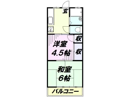 コーポヒル山口(2K/2階)の間取り写真