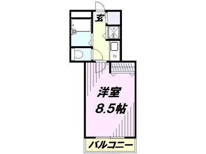 煉瓦館イースト FACE(1K/2階)の間取り写真