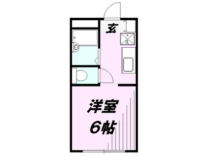 サンビレッジ仏子Ⅱ(1K/3階)の間取り写真