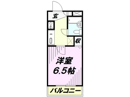 煉瓦館100(1K/3階)の間取り写真