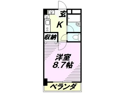 F-GRANDE(1K/7階)の間取り写真