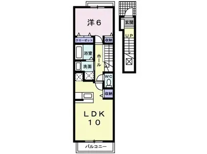 ラ クール(1LDK/2階)の間取り写真