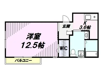 サンリスタアレーグレ入間(1K/2階)の間取り写真