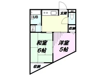 パールハイム小手指(2DK/3階)の間取り写真