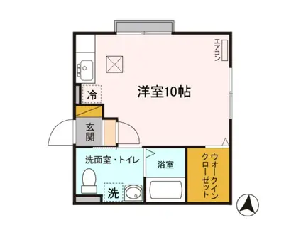 ヴァーチュー(ワンルーム/1階)の間取り写真