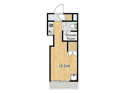 BEL AIR GARDENⅦ(ワンルーム/1階)の間取り写真