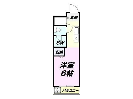 BEL AIR GARDENⅦ(ワンルーム/2階)の間取り写真