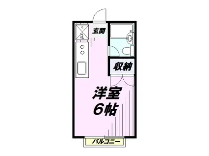 新狭山ユアーズ92 A棟(ワンルーム/2階)の間取り写真