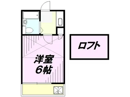 富士見パレス(ワンルーム/2階)の間取り写真