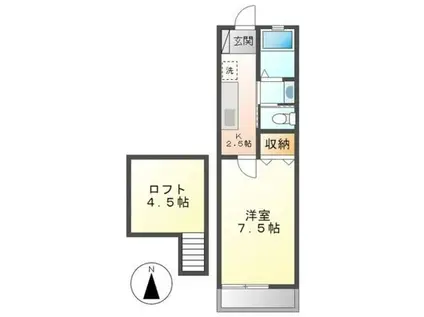 クレセントハイツTOKYUⅢ(1K/2階)の間取り写真