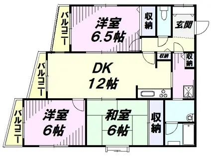 アーガスヒルズ8(3LDK/1階)の間取り写真
