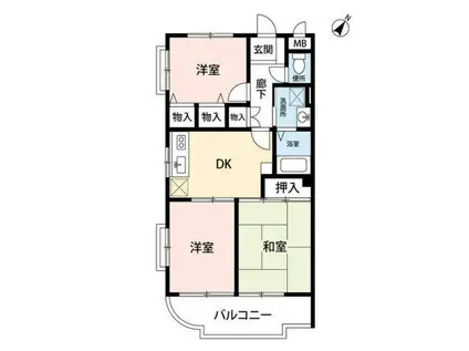 マレ・リジュール(3DK/1階)の間取り写真