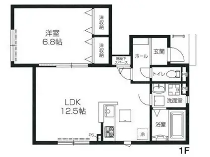 コンフォートツインズ(1LDK/1階)の間取り写真