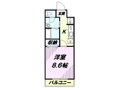 サニーコート(1K/2階)の間取り写真