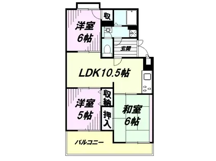 サンフロンティア(3LDK/3階)の間取り写真
