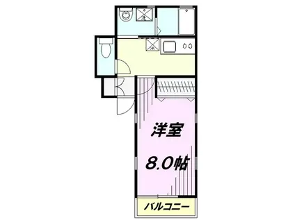 ハピネスクレインⅢ(1K/1階)の間取り写真