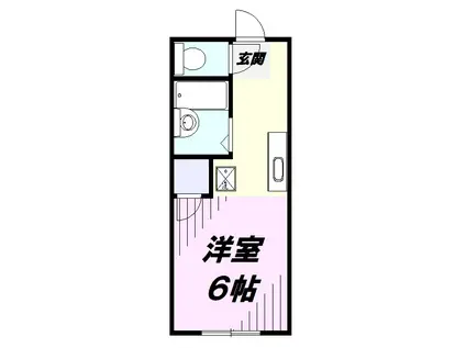 ベルフラットⅠ(ワンルーム/1階)の間取り写真