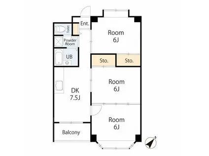 ニューブライトマンション(3DK/1階)の間取り写真