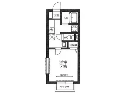 メゾンドール・ソレイユ(1K/2階)の間取り写真