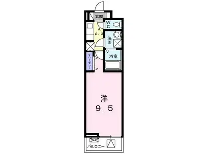 ヌーヴェル ソレイユ(1K/3階)の間取り写真