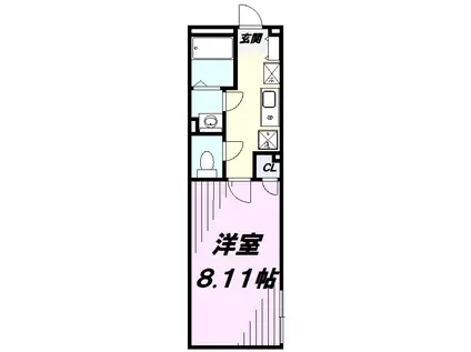 カインドネス新所沢A棟(1K/3階)の間取り写真