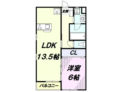 プリマヴェーラ2(1LDK/2階)の間取り写真