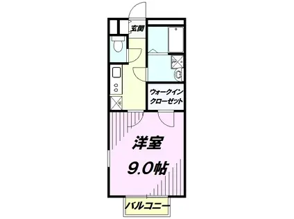 アムール星の宮(1K/2階)の間取り写真