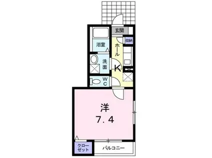 ミルト・ブリーゼ(1K/1階)の間取り写真