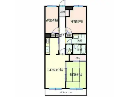 エスポワール所沢Ⅱ(3LDK/3階)の間取り写真