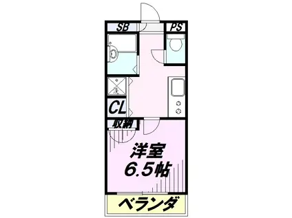 メゾンドラフィーネⅠ(1K/2階)の間取り写真