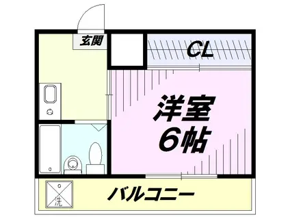 ランドフォレスト航空公園(1K/3階)の間取り写真