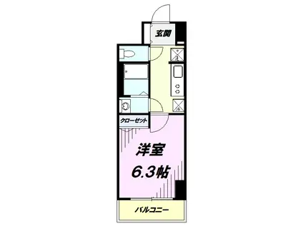 セントランド所沢(1K/7階)の間取り写真