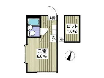 レジデンス狭山B棟(ワンルーム/1階)の間取り写真