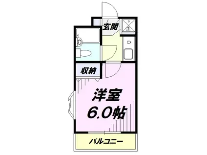 煉瓦館116(1K/3階)の間取り写真