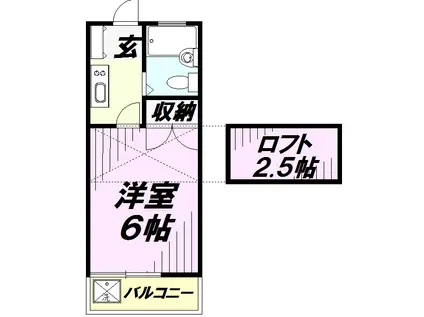 エールハイツKATO(1K/2階)の間取り写真