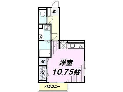 パークコート(ワンルーム/2階)の間取り写真