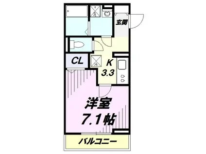 フォンテ(1K/2階)の間取り写真