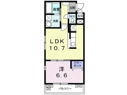 リバーサイドヒル(1LDK/3階)の間取り写真