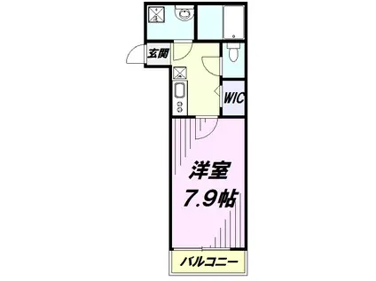 BESTSTAGE新狭山Ⅱ(1K/1階)の間取り写真