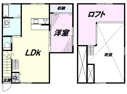 MESM(1LDK/2階)の間取り写真