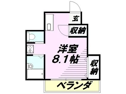 フォレスト(ワンルーム/1階)の間取り写真