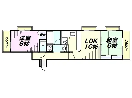 アーガスヒルズ7(2LDK/1階)の間取り写真
