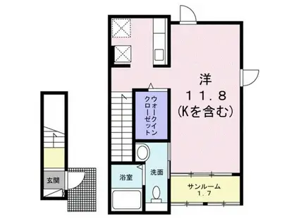 エスト ラルーチェ(ワンルーム/2階)の間取り写真