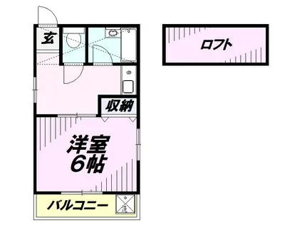 リュエル松山(1K/2階)の間取り写真