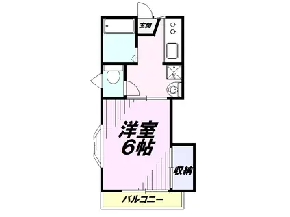 サンハイツ住吉(1K/1階)の間取り写真