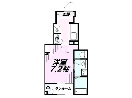 イル ヴィーノ(1K/1階)の間取り写真