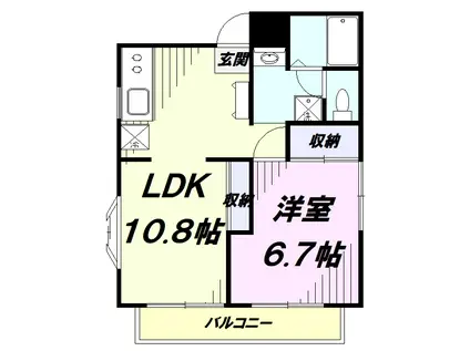 新狭山ハウスKM(1LDK/1階)の間取り写真