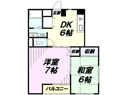 アネックス東所沢(2DK/1階)の間取り写真