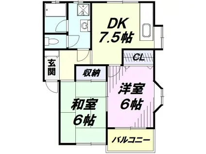 柴ハイツ(2DK/1階)の間取り写真