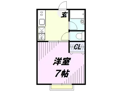 BEL AIR GARDEN6(1K/1階)の間取り写真